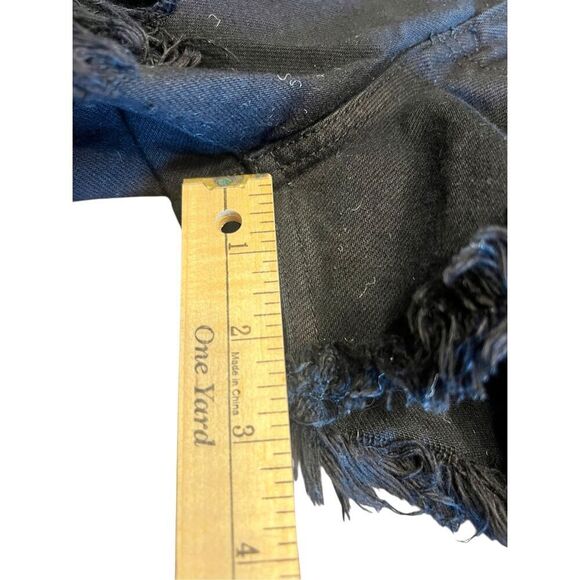 Kancan Jeans high waist Shorts Black womans XL Cut-Off Distressed Raw Hem Denim - Picture 6 of 6